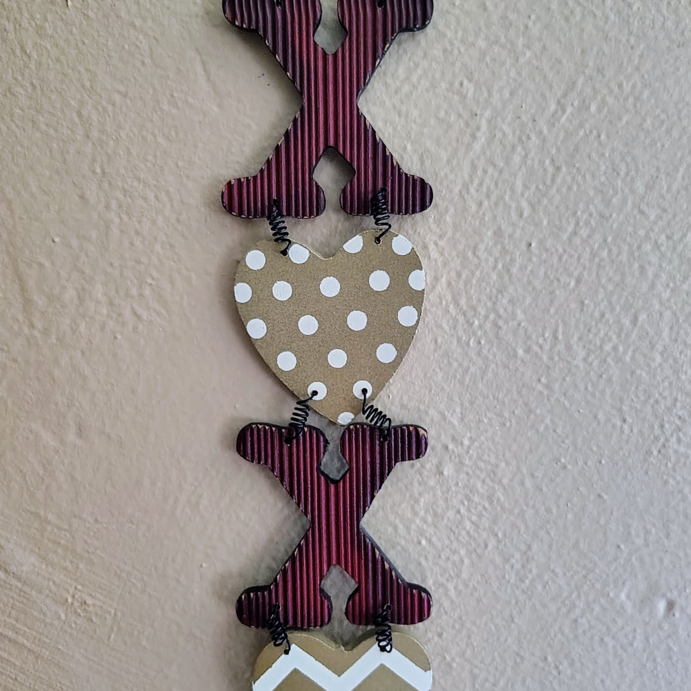 Rustic Burgundy and Tan Wall Hanging Decor